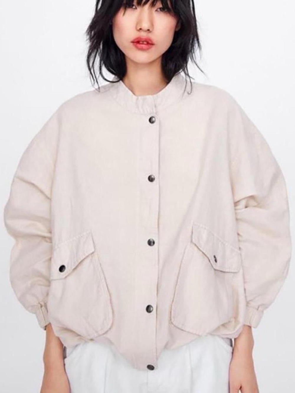 Zara Linen Utility Bomber